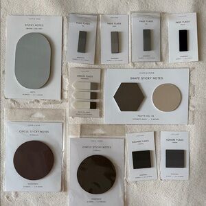 CLOTH & PAPER Gray and Brown Sticky Notes Set